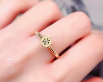Unique Paw Print Ring, Sterling Silver Jewelry, Pet Tribute, Pet Memorial, Handmade Gift