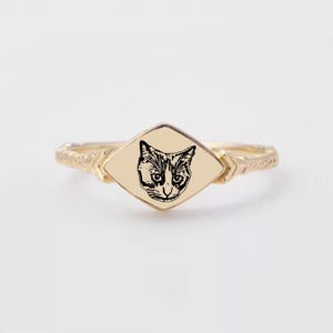Personalized Cat Keepsake Ring, Pet Picture Ring, Pet Memorial Gift, Dog Memorial, Custom Pet Jewelry