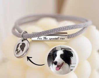 Pulseira personalizada em memória do seu cão | Pulseira gravada para animais de estimação | Joia para cães | Homenagem a gatos | Presente para animais de estimação | Presente de aniversário