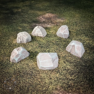 Foam Rocks Set of 6 - For DND and Tabletop Gaming - Wargaming Terrain - Tabletop Ready