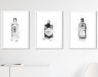 Pink Hendricks Gin Art Kitchen Dining Room Print Living Room Print Bar Decor