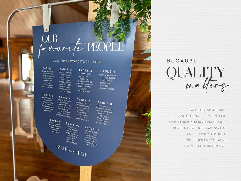 Modern Minimalist Wedding Welcome Sign: Personalized Foamex Board (A1, A2 or Digital) image 4