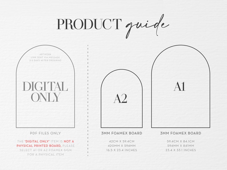 Modern Minimalist Wedding Welcome Sign: Personalized Foamex Board (A1, A2 or Digital) image 5