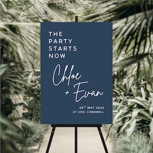 Navy Wedding Welcome Sign + Other Colours - Minimalist Welcome Wedding Sign, Personalised Wedding Sign - A1, A2 OR Digital