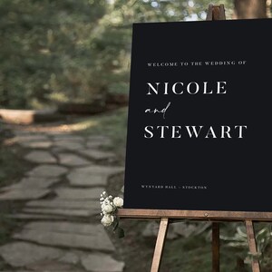 Modern Minimalist Wedding Welcome Sign: Personalized Foamex Board (A1, A2 or Digital) image 2