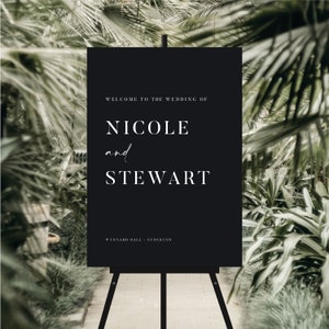 Modern Minimalist Wedding Welcome Sign: Personalized Foamex Board (A1, A2 or Digital) image 1