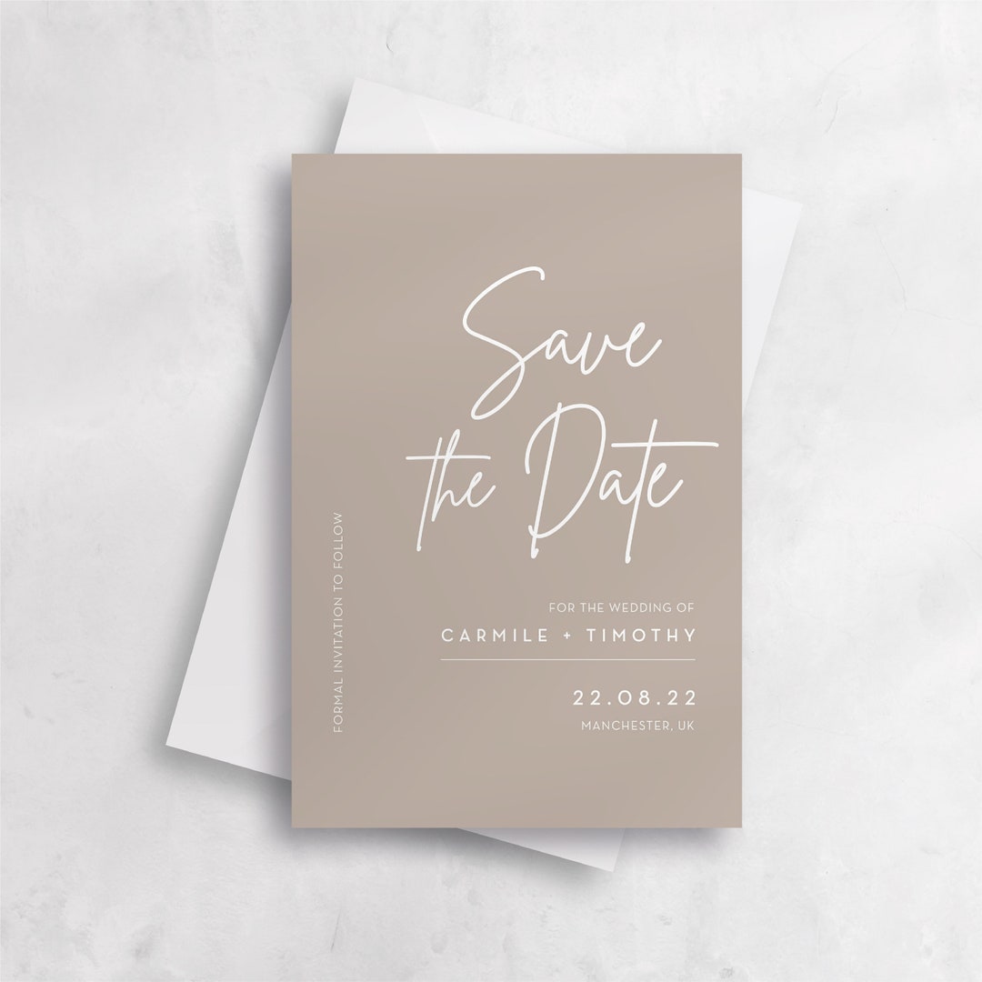 Luxury Save the Date Cards With Envelopes, Personalised Save the Date