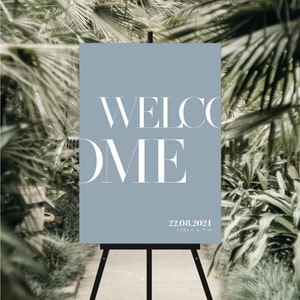 Vintage Welcome Wedding Sign + Other Colours -  Minimalist Welcome Wedding Sign, Personalised Wedding Sign - A1, A2 OR Digital