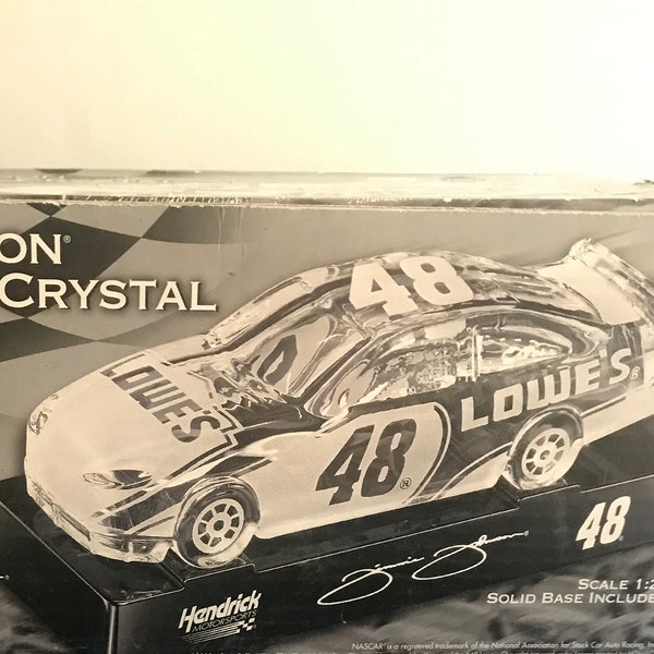 Jimmie Johnson Collectible Crystal Race Car  With Base