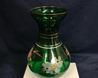 Vintage Hand Painted Glass Vase