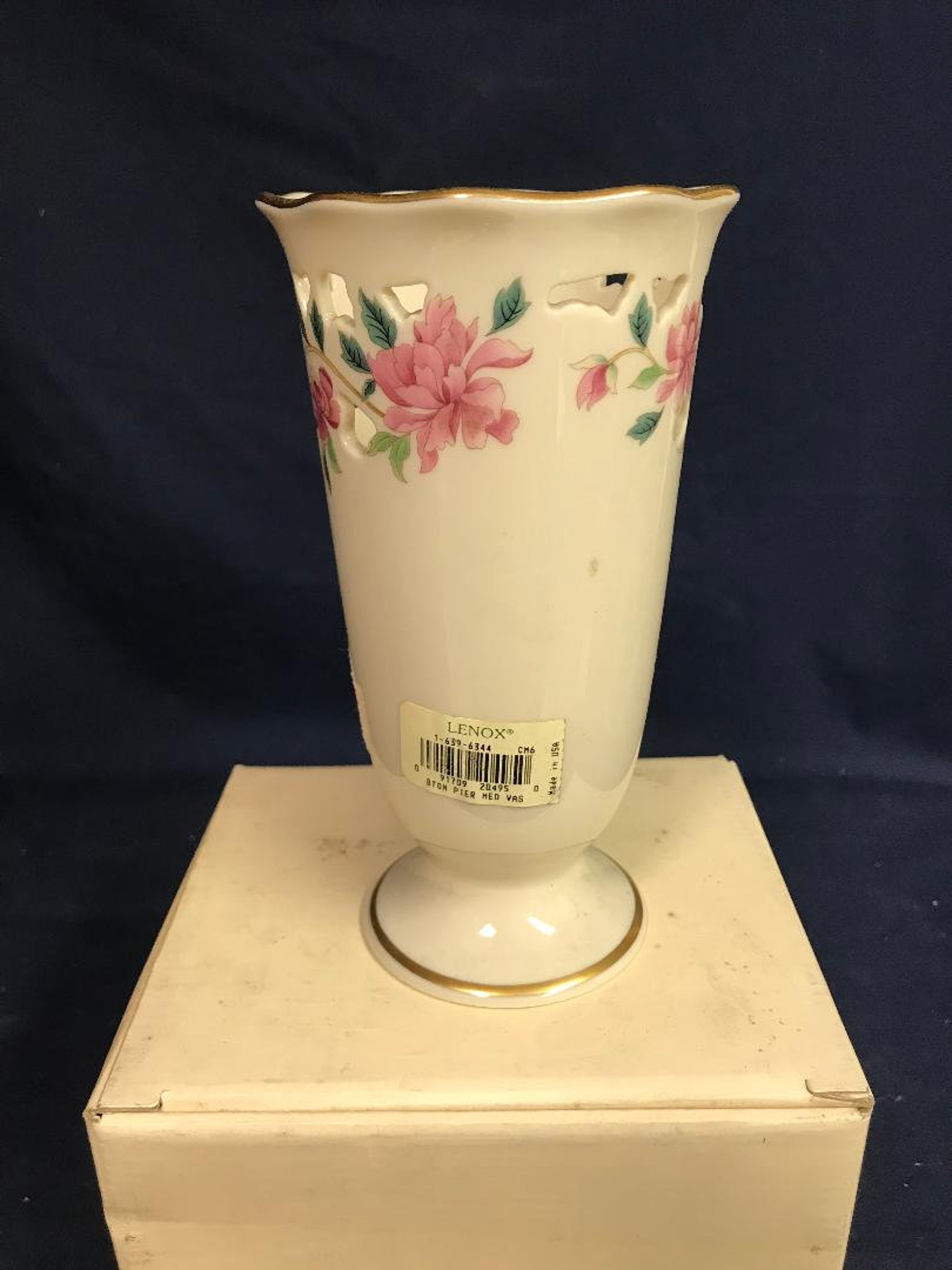 Vintage Lenox Pierced Vase With Floral Design - Etsy