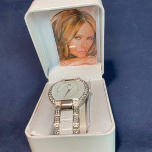 Melania Trump White and Silver Tone Watch With CZ - Etsy display picture 2