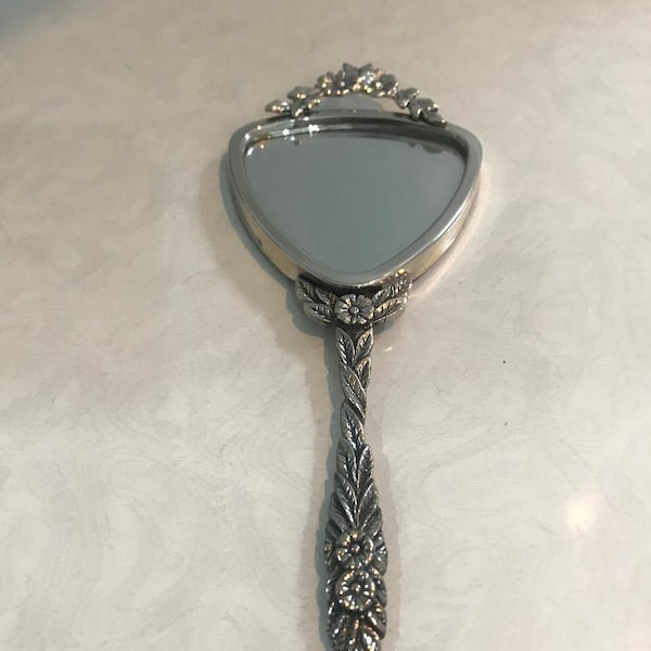 Vintage Mini Sterling Silver Handheld Mirror