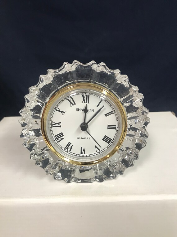 Vintage Shannon Crystal Round Clock Etsy