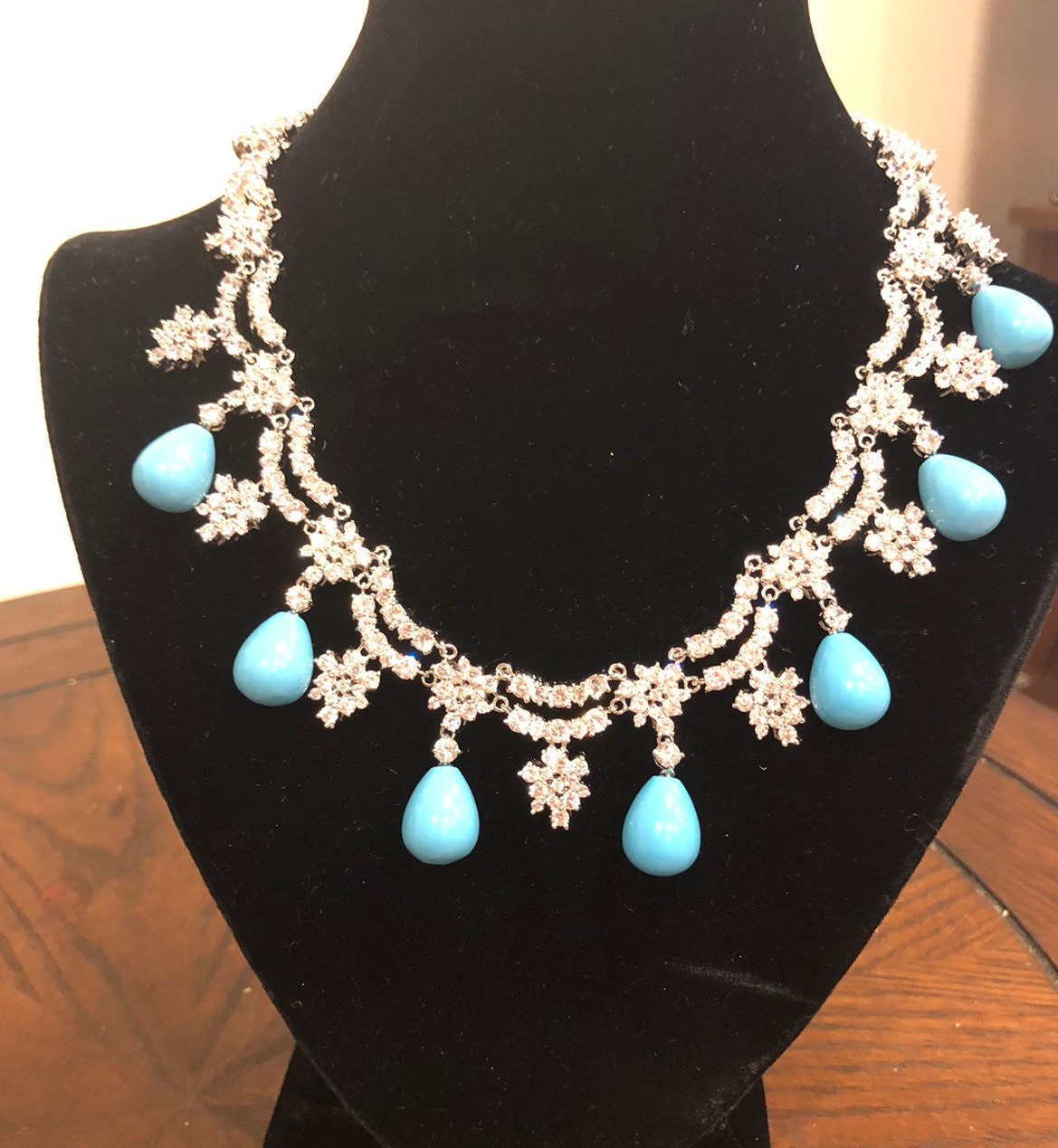 Melania Trump Turquoise Necklace With Stimulated Diamonds . Etsy