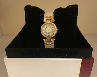 Vintage Pierre Cardin Watch With Gold Face and CZ