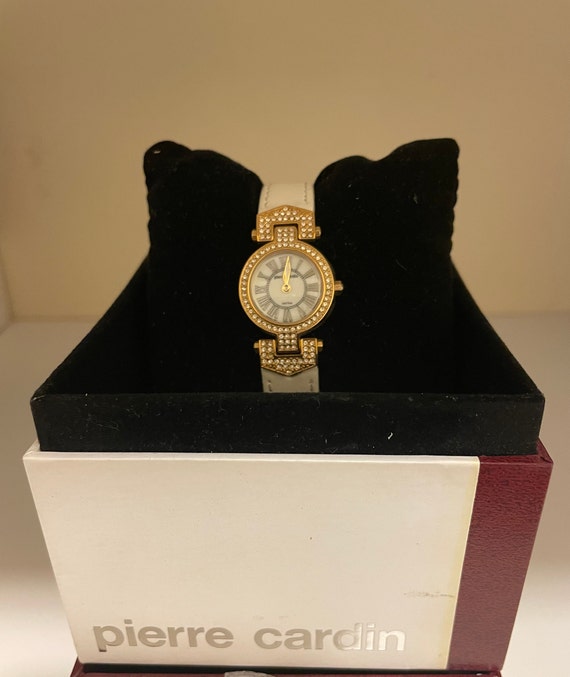Vintage Pierre Cardin Watch With Gold Face and CZ
