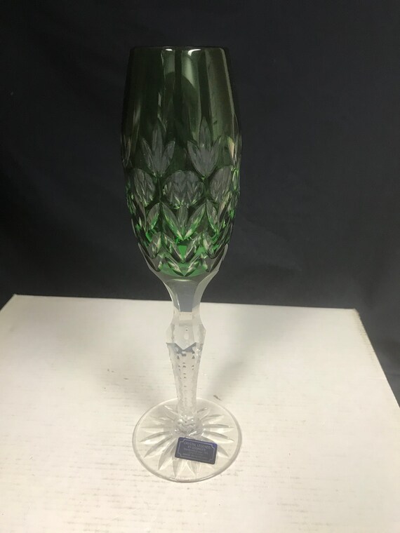 Crystal Emerald Champagne Flute Etsy