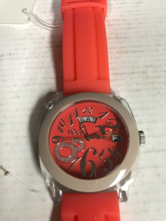 Vintage Red Tocs Watch With Silicone Band - image 2