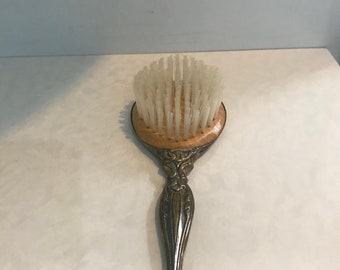 Mini brosse à cheveux vintage en argent sterling