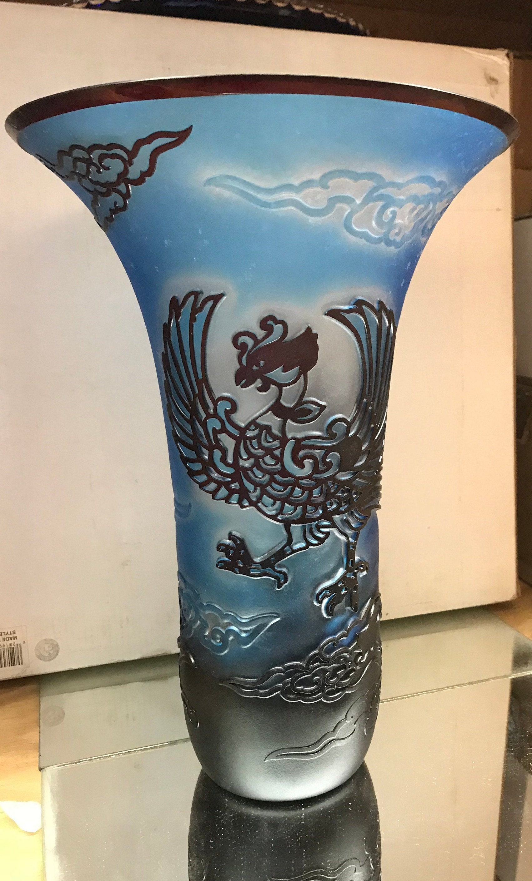 Ajka Crystal Cobalt Blue Vase