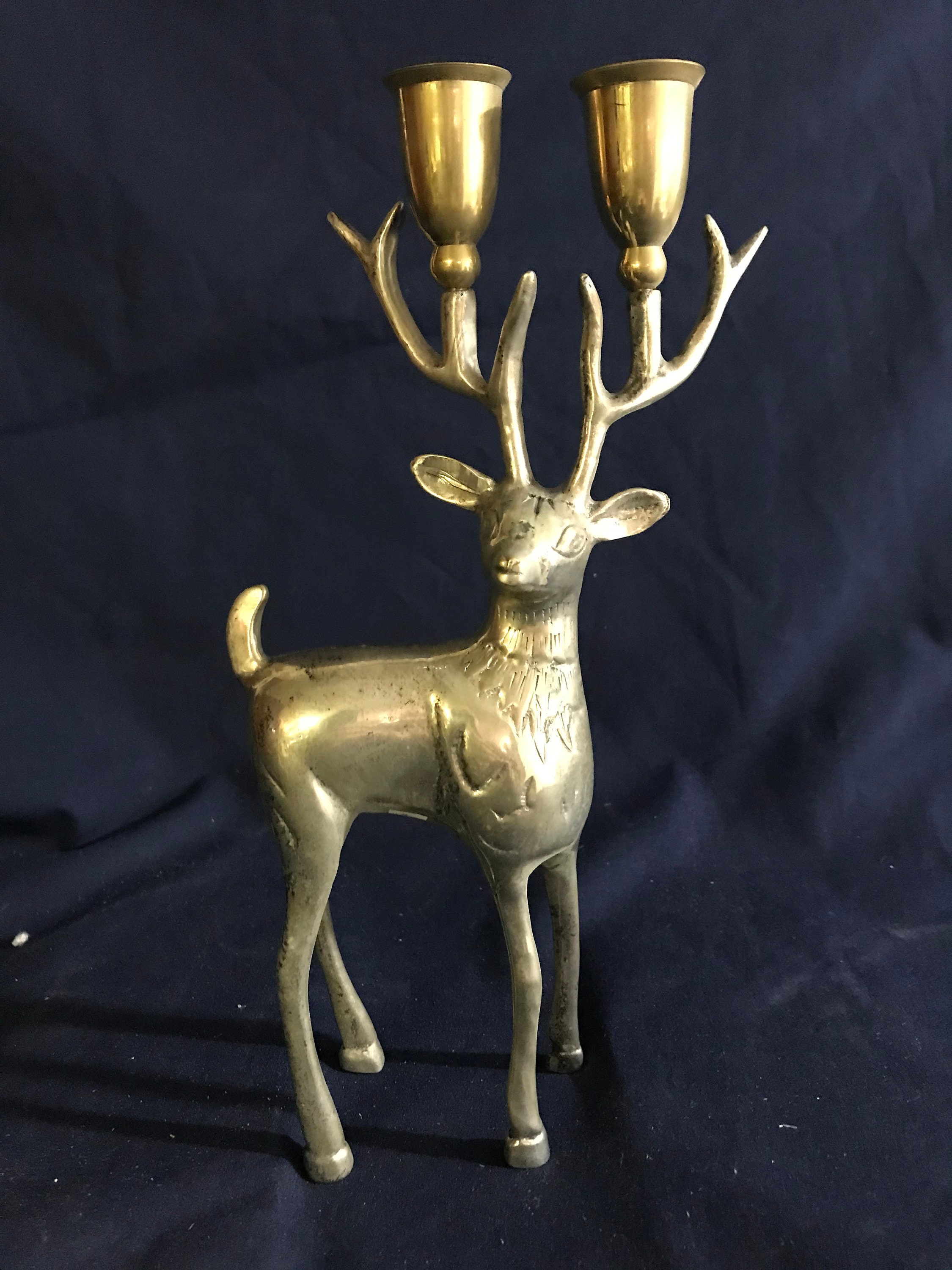 Vintage Reindeer Candle Holder Etsy