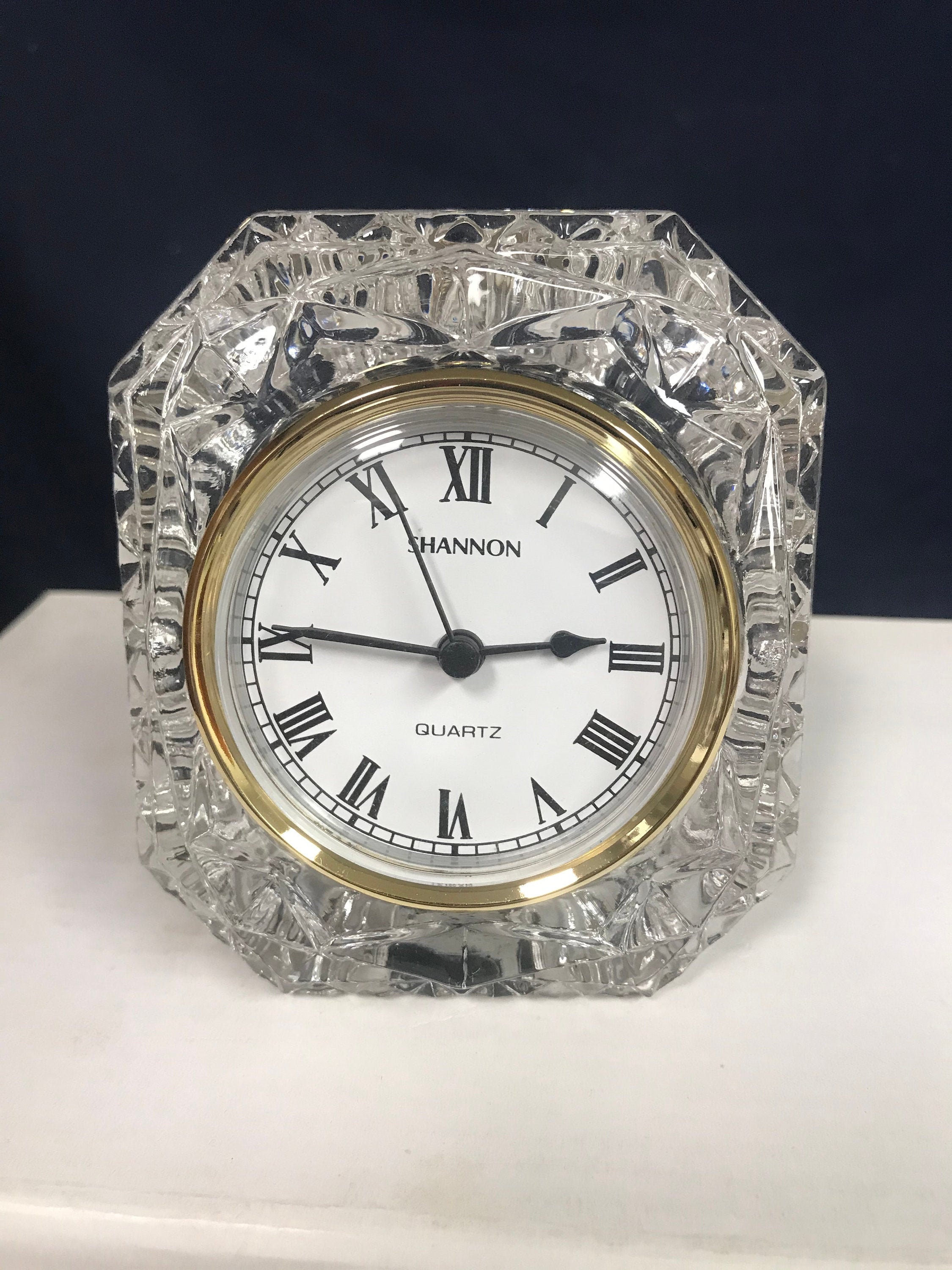 Vintage Shannon Crystal Clock Etsy