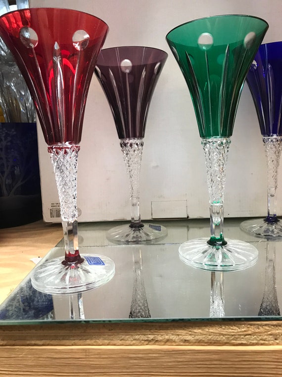 AJKA Crystal Champagne Flutes . Set of 4 