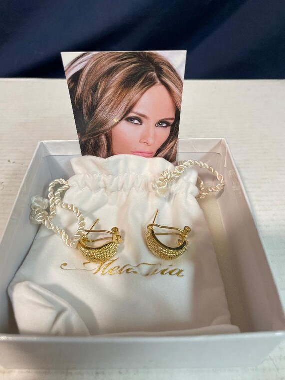 Melania Trump Gold Earrings With CZ Etsy