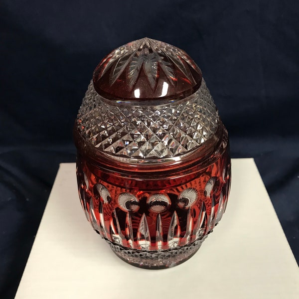 Vintage AJKA Crystal Ruby Red Egg