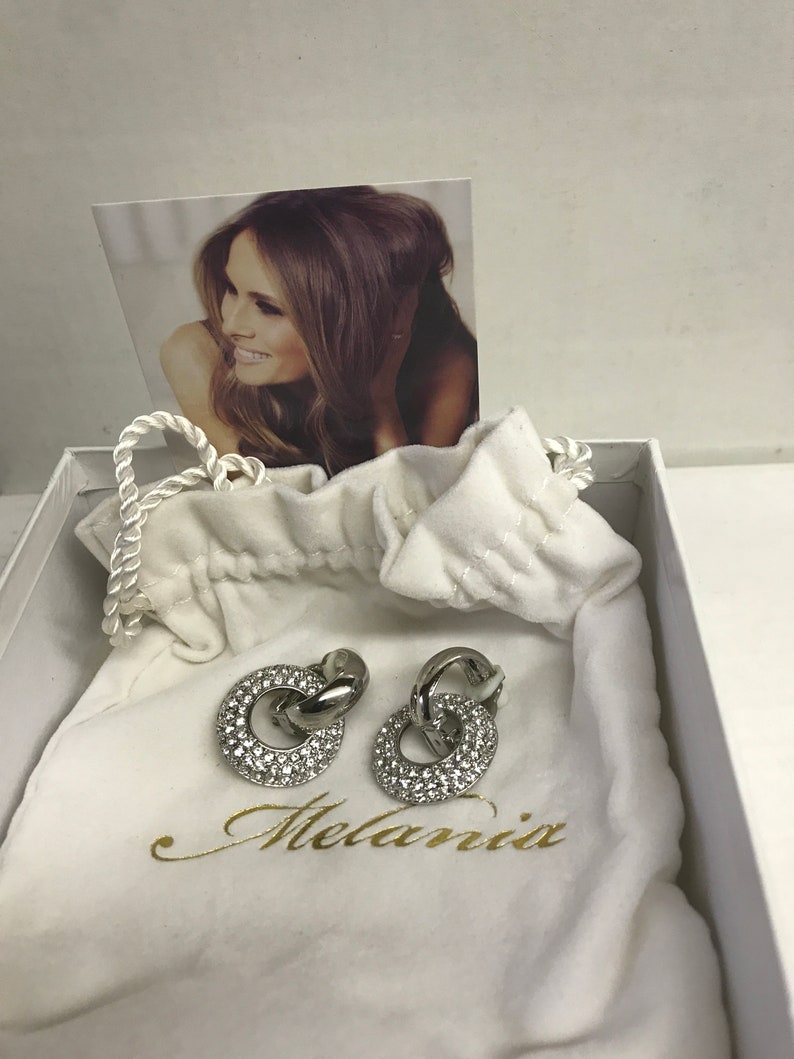 Melania Trump Silver Earrings With CZ