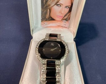 Melania Ceramic Crystal Bezel Watch White Melania Trump White and Silver Tone Watch With CZ - Etsy main image 2