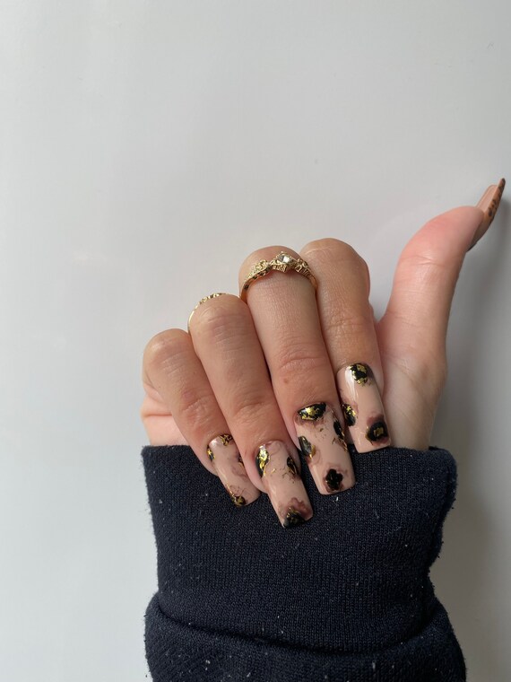 Blonde Tortoise Press On Nails Etsy