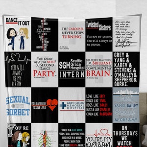 Grey's anatomy quilt blanket top