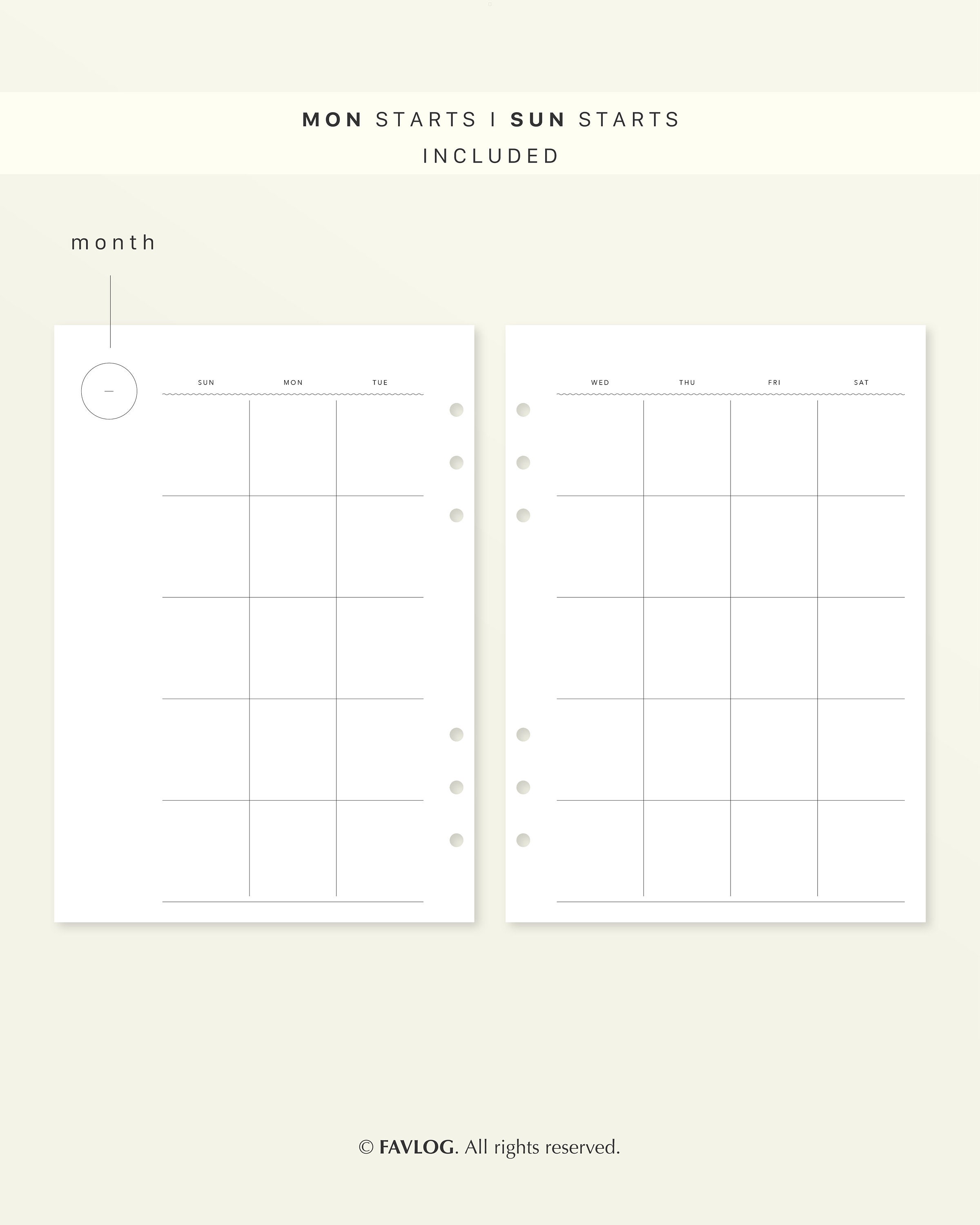 A6 Undated Monthly Planner Printable Minimalist Monthly | Etsy