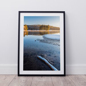Instant Download Digital Art • Bass Lake, Blowing Rock North Carolina Snowy Sunrise • Photography {DIGITAL DOWNLOAD}