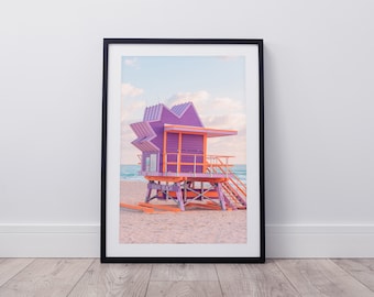 Instant Download Digital Art • Miami Beach Lifeguard Tower Sunrise • Photography {DIGITAL DOWNLOAD}