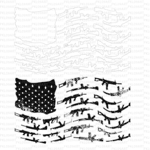 Military American Flag SVG,Gun Rifles American Flag SVG, Cricut Design Space, Instant Download, svg, dxf, png, eps, ai file