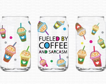 fueled by coffee and sarcasm svg,16 oz libbey glass can tumbler