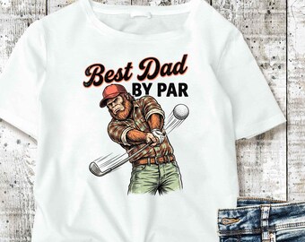 Best Dad By Par PNG, Bigfoot Golf Sublimation Design, Funny Fathers Day Shirt PNG, Retro Golf Dad Digital Download, Sasquatch Golfer