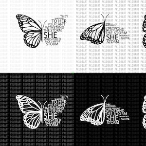 butterfly they whispered to her you can&#39;t withstand the storm svg,girl with butterfly,black woman svg, women quotes saying svg cut file