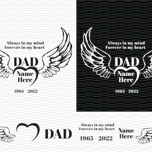 dad memorial svg,dad in heaven png,in memory of dad svg,memorial angel wings svg,rest in peace svg,in loving memory,in memory svg,