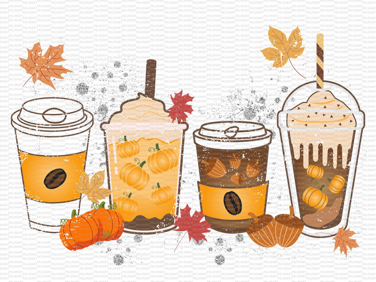 Fall Coffee Drink Png,coffee Sublimation Png,orange Pumpkin Latte Png ...