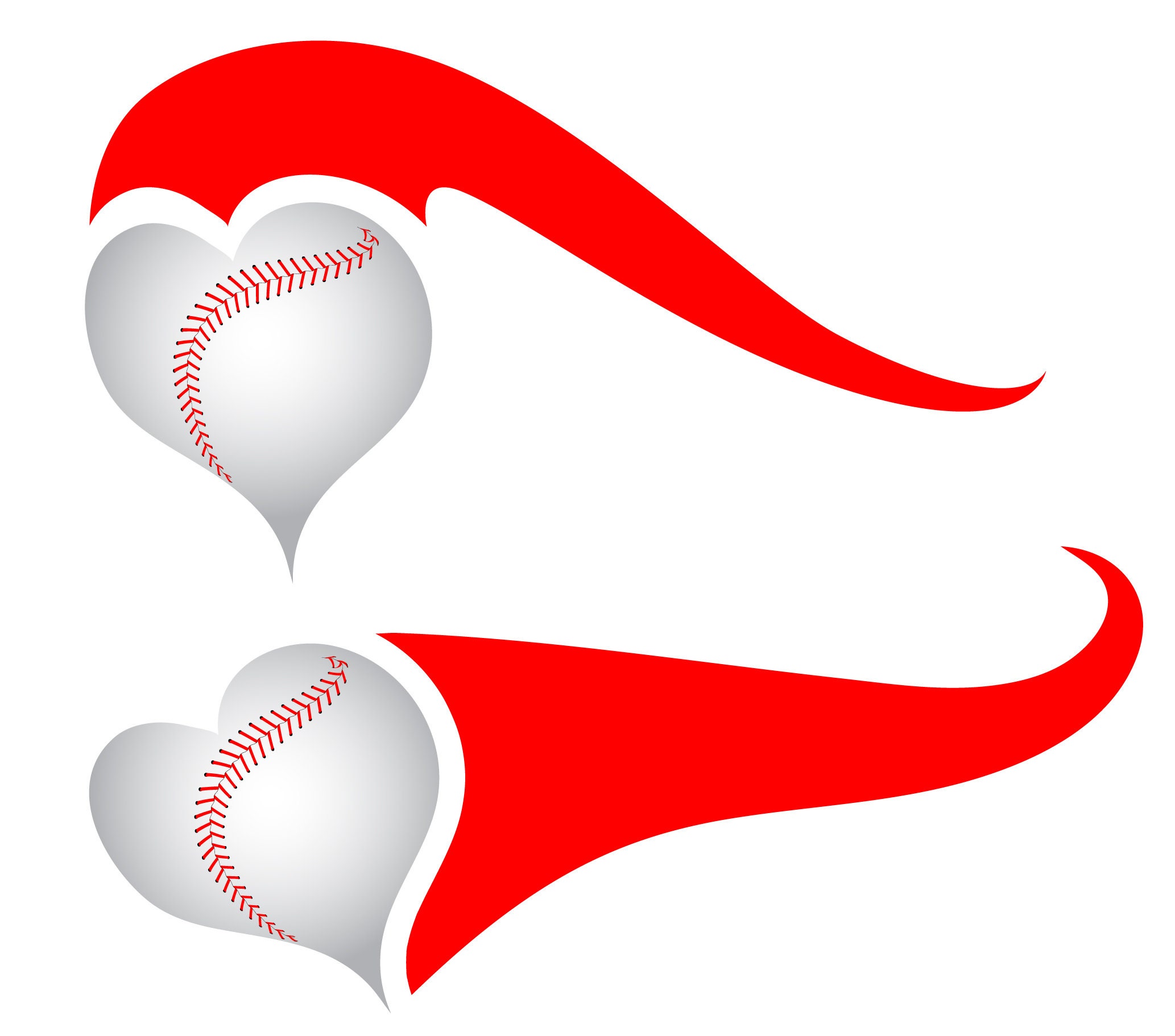 Baseball Heart SVG File Cutting Softball Svg Instant Digital Etsy