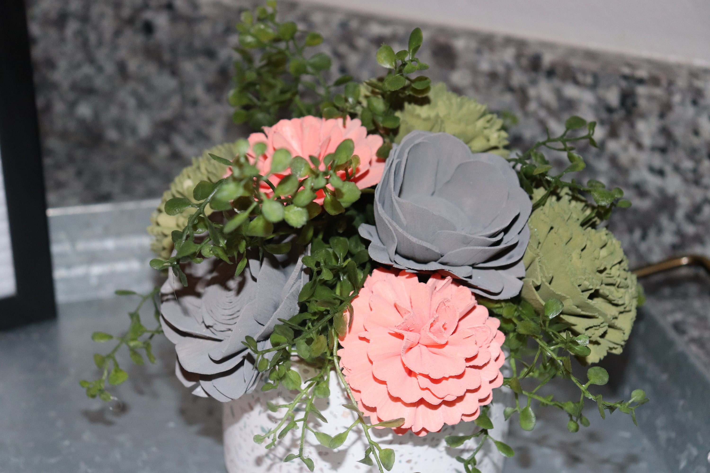 Wood Flower Bouquet Flowers That Never Die Home Décor Etsy