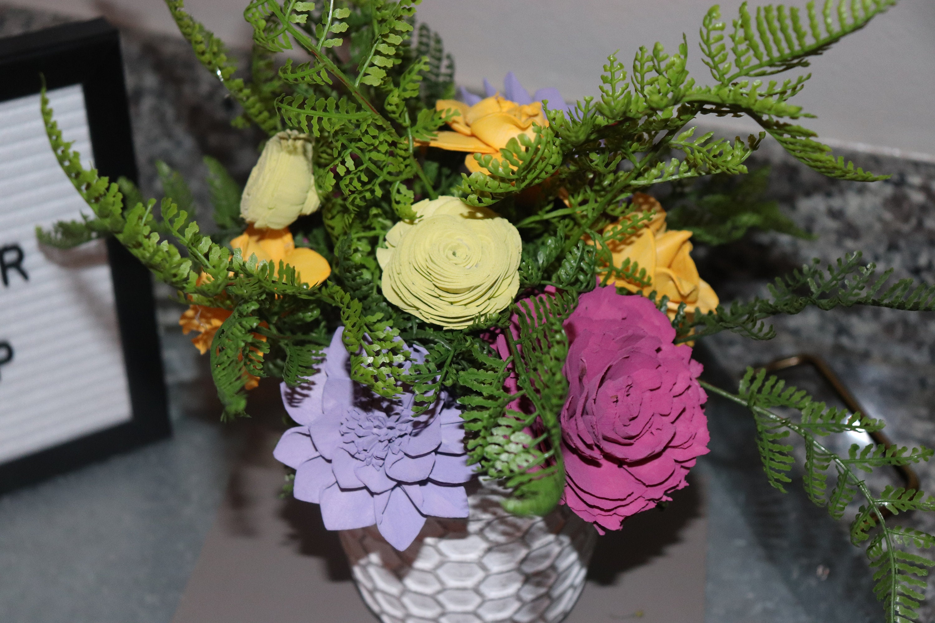 Wood Flower Bouquet Flowers That Never Die Home Décor Etsy UK