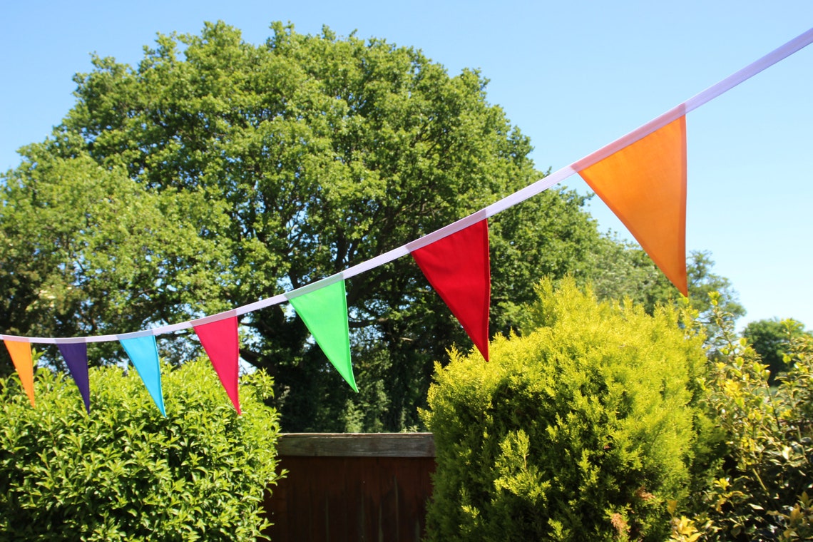 Rainbow Bunting 6 Colours Multicoloured Fabric Bunting Etsy UK