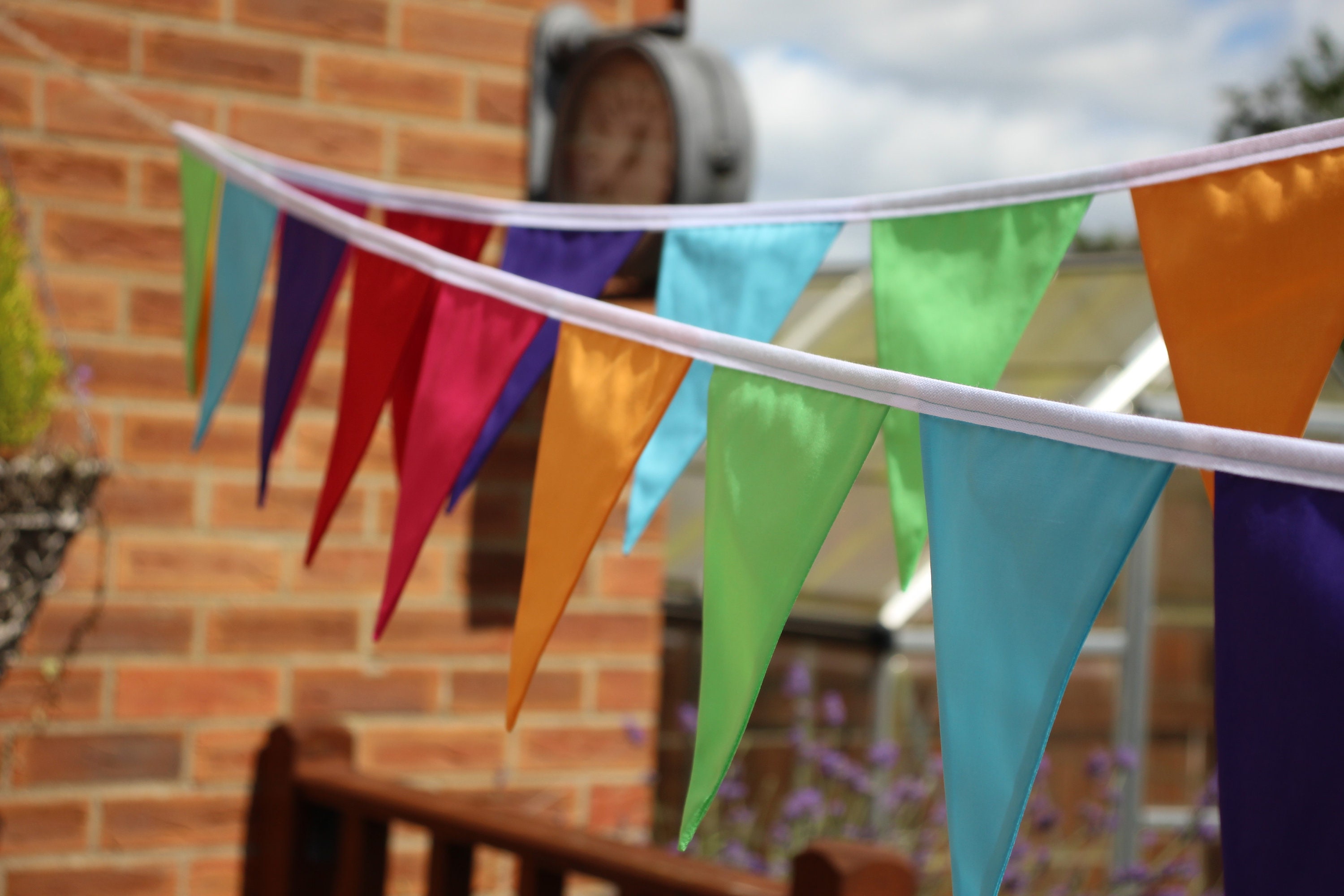 Rainbow Bunting 6 Colours Multicoloured Fabric Bunting Etsy UK