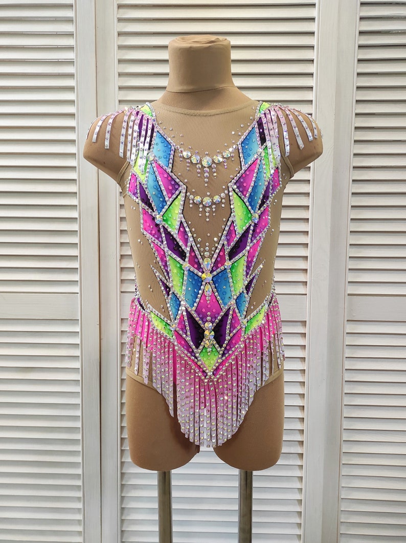 Pink Rhythmic Gymnastics Leotard. Competition Leotard for Etsy