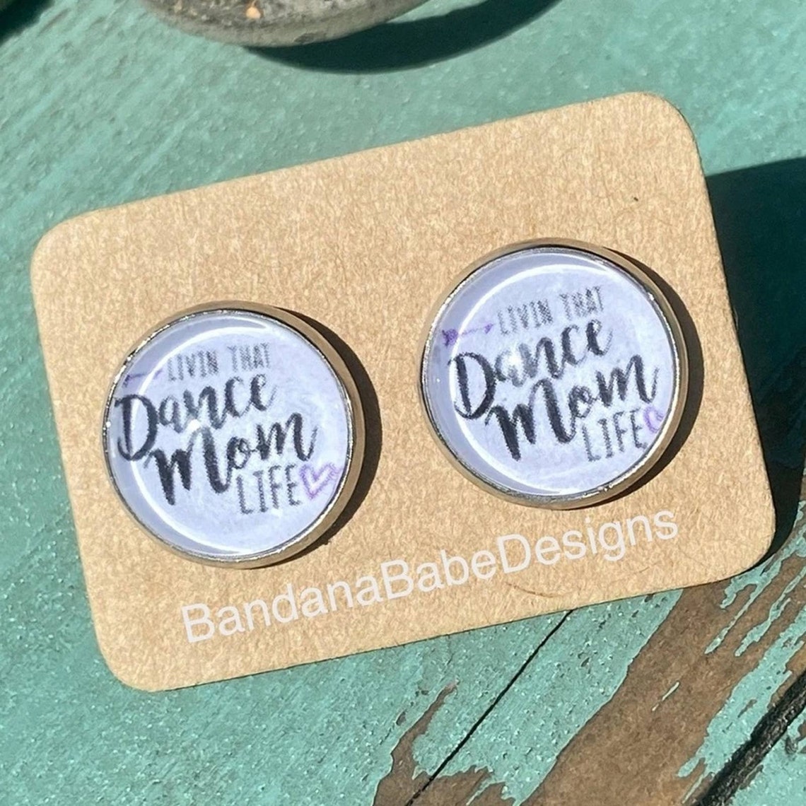 DANCE MOM Cabochon Stud Earrings Etsy